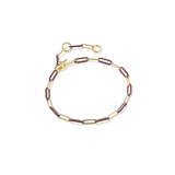 Courtney Gold Enamel Link and Chain Bracelet, Burgundy