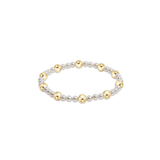 Pearl Sincerity Pattern 4mm Bead Bracelet, 6mm Gold