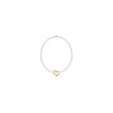 Classic Pearl 3mm Bracelet - Love Gold Charm
