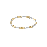 Classic Joy Pattern 4mm Bead Bracelet, Mixed Metal