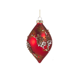 4" Pinecone Embellished Red Ornament