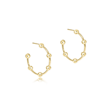 Beaded Simplicity 1" Post Hoop Earring, 4mm Gold