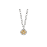 Mosaic Round Two Tone Pendant Necklace