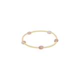 Admire Small Gem 2mm Gold Bracelet - Pink Opal