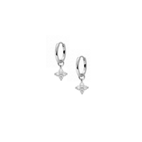 Legacy Charm Hoop Earrings in Silver, CZ