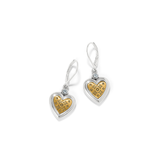 Mosaic Heart Two Tone Leverback Earrings