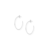 Heritage Cross Hoop Earrings, Silver