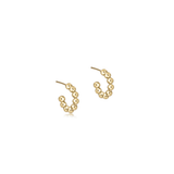 Beaded Classic 1" Post Hoop, 4mm Gold
