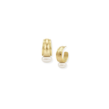 Midnight Tide Hoop Earrings in Gold, Pearl