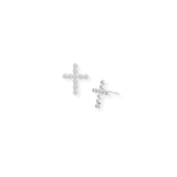 Legacy Cross Stud Earrings, Silver