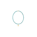 Classic Amazonite 3mm Bracelet - Signature Cross Gold Charm