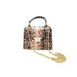 Leather Croc Embossed Top Handle Bag