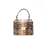 Leather Croc Embossed Top Handle Bag