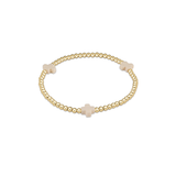 Signature Cross Pattern 3mm Bracelet, Off White