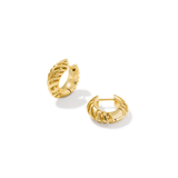 Tiger Striped Mikki Gold Huggie Earrings