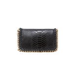 Fold Over Crossbody Bag, Black Croc