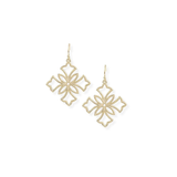 Heirloom Cross Drop Earrings, Gold