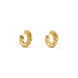 Tiger Striped Mikki Gold Huggie Earrings