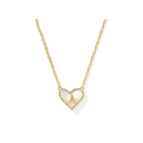 Ari Heart Letter Short Pendant Necklace, Gold