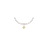 Classic Pearl 3mm Bead Bracelet Signature Cross Charm
