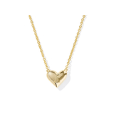 Ari Heart Letter Short Pendant Necklace, Gold