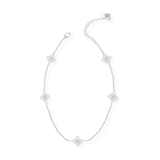 Heritage Mini Cross Station Necklace, Silver
