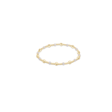 Classic Gold Sincerity Pattern 4mm Bead Bracelet - Pearl