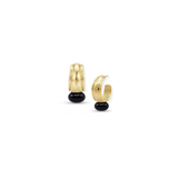 Midnight Tide Hoop Earrings in Gold, Black Pearl