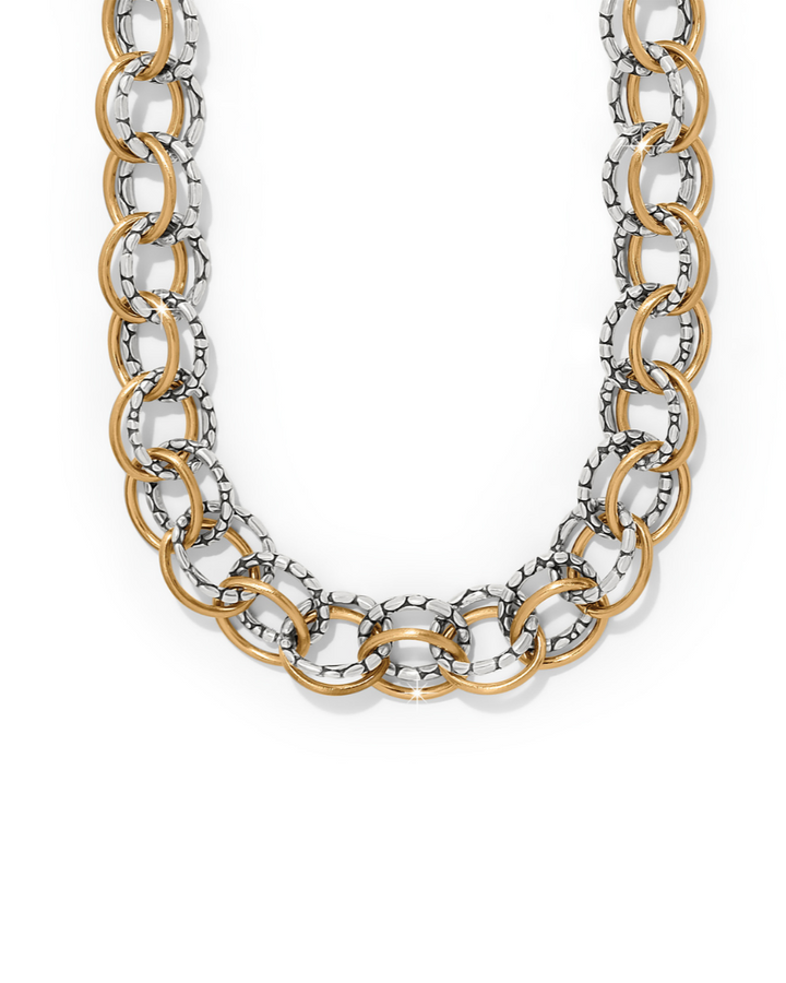 Pebble Link Two Tone Necklace