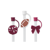 We've Got Spirit Maroon Straw Topper Set
