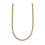 Meridian Petite Gold Beaded Necklace