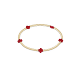 Signature Cross Small Gold Pattern 2mm Bead Bracelet, Red