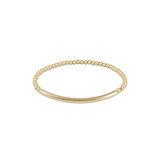 Classic Gold 3mm Bead Bracelet, Bliss Bar Textured