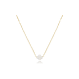 16" Necklace Gold Signature Cross Small, Off-White