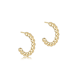 Beaded Classic 1" Post Hoop, 3mm Gold