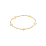 egirl Signature Cross Small Gold Pattern 2mm Bead Bracelet, Gold