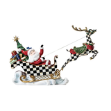 Granny Kitsch Illuminated Sleigh Ride Santa