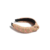Knotted Straw Headband, Pink
