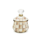 Mocha Check Lidded Sugar Bowl