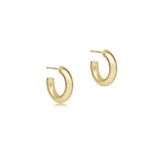 Round Gold 0.5" Post Hoop 4mm, Smooth