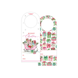 Merry Christmas Pink Sleigh & Christmas Packages Wine Tag