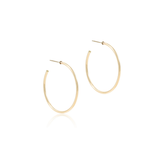 Round Gold 1.75" Post Hoop 2mm Smooth