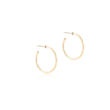 Round Gold 1.25" Post Hoop 2mm Smooth