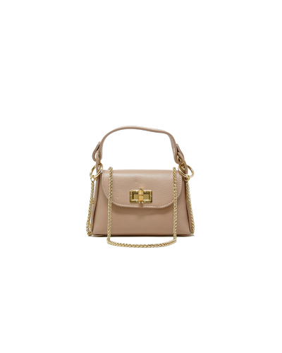 Bamboo Clasp Crossbody Bag, Nude