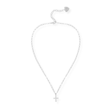 Legacy Cross Drop Necklace, Silver