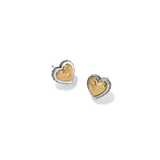 Pretty Tough Petite Heart Two Toned Post Earrings
