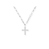 Legacy Cross Drop Necklace, Silver