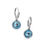 Meridian Aurora Leverback Earrings, Silver Aqua
