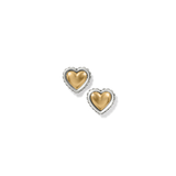 Pretty Tough Petite Heart Two Toned Post Earrings