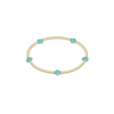 Signature Cross Small Gold Pattern 2mm Bracelet, Mint